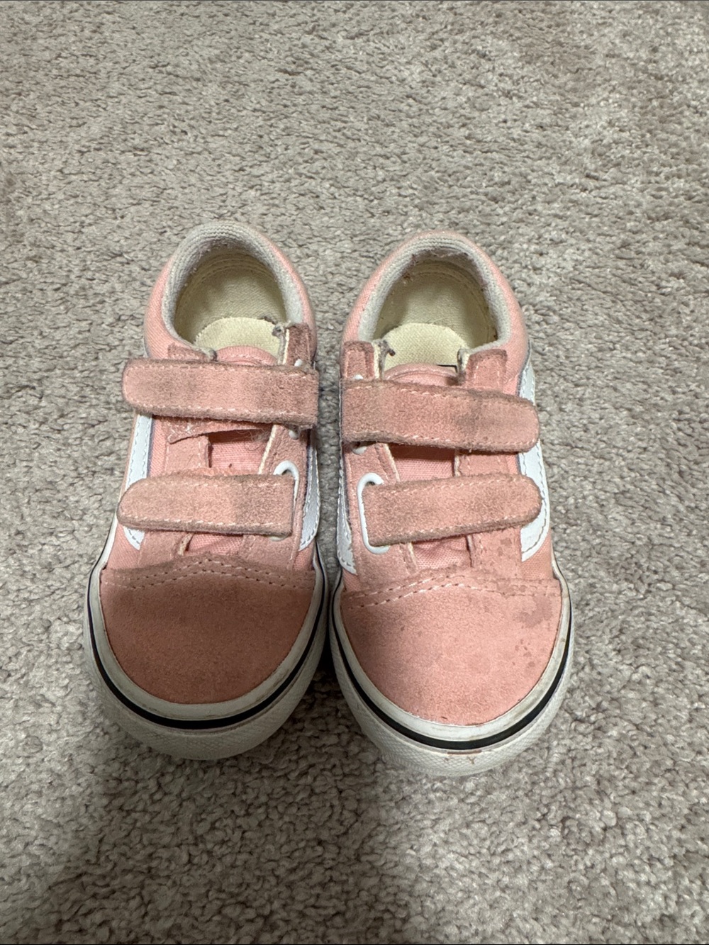 EUC toddlers pink Velcro vans